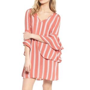 Band of Gypsies Ruffle Bell Sleeve Dress